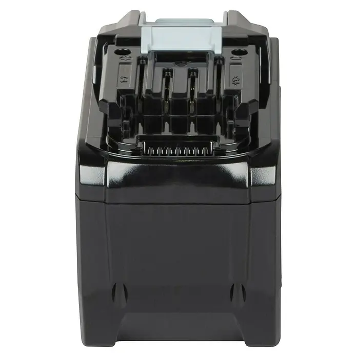 Makita XGT 40V max. Akku BL4080H - 40 V, 8 Ah - Schwarzer Akku für Elektrowerkzeuge mit obenliegenden elektrischen Kontakten und Anschlusssteckplätzen.
