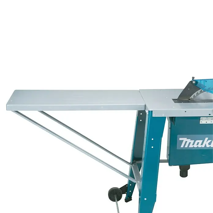 Makita Tischkreissäge 2712 - 2.000 W, Durchmesser Sägeblatt: 315 mm, Schnitttiefe bei 90 °: 85 mm - Blaue und graue Makita Tischsäge mit Metalltischplatte und Standbeinen zum präzisen Schneiden.