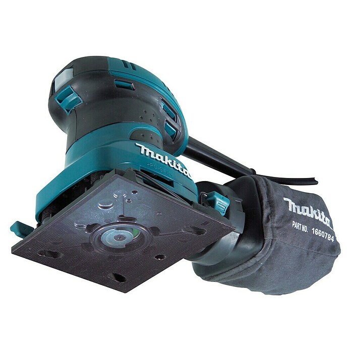 Makita Lijadora orbital (200 W, Número de oscilaciones: 28.000 r.p.m., Superficie abrasiva: 102 x 114 mm)