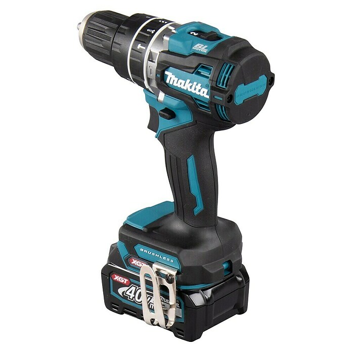 Makita XGT 40V max. Taladro atornillador percutor de batería HP002GA202 (40 V, 2 baterías, 2 Ah, 64 Nm) | BAUHAUS