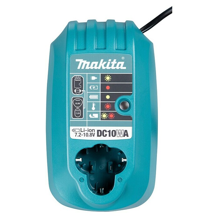 Makita Cargador (Específico para: Baterías de bloque de iones de litio Makita 7,2 - 10,8 V)