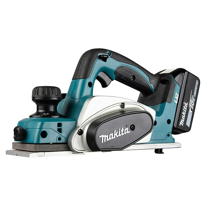 Makita Cepilladora de mano de batería (18 V, 2 baterías, Anchura del cepillo: 82 mm, 5 Ah)