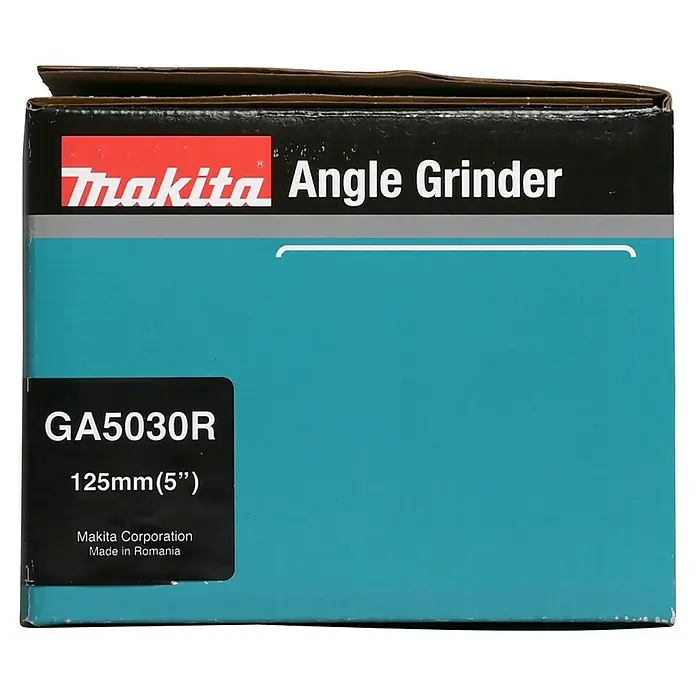 Makita Elektro-Winkelschleifer GA5030R - 720 W, 11.000 U/min - Makita GA5030R Winkelschleifer-Box, 125mm (5 Zoll), schwarz und türkis.