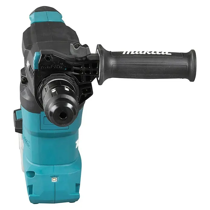 Makita XGT 40V max. Akku-Kombihammer HR009GZ - 40 V, Ohne Akku, 3,9 J - Türkisfarbene und schwarze Makita Bohrhammer mit Seitenhandgriff.