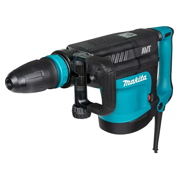 Makita Abbruchhammer HM1213C - 1.510 W, 18,6 J, SDS-Max-Aufnahme - Makita Bohrhammer in Schwarz und Türkis mit Seitenhandgriff. Ein robustes Elektrowerkzeug.