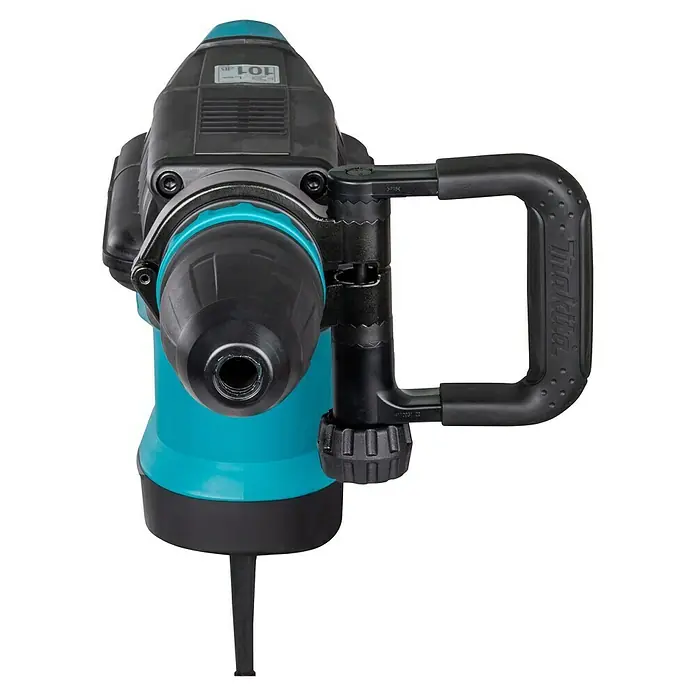 Makita Abbruchhammer HM1213C - 1.510 W, 18,6 J, SDS-Max-Aufnahme - Türkis-schwarzer Abbruchhammer mit schwarzem, verstellbarem Zusatzgriff.