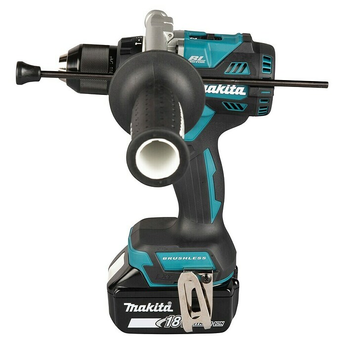 Makita LXT 18V Taladro atornillador percutor de batería DHP492RTJ (18 V, 2 baterías, 5 Ah, 130 Nm) | BAUHAUS