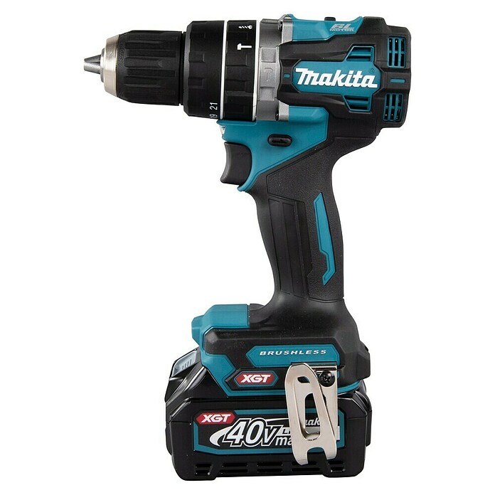 Makita XGT 40V max. Taladro atornillador percutor de batería HP002GA202 (40 V, 2 baterías, 2 Ah, 64 Nm) | BAUHAUS