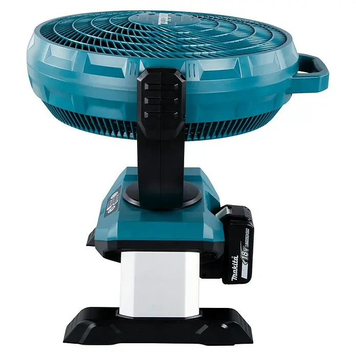 Makita LXT 18V Akku-Ventilator DCF301Z - 18 V, Ohne Akku - Türkis-schwarzer Akku-Lüfter mit 18V-Batteriepack für tragbare Kühlung.