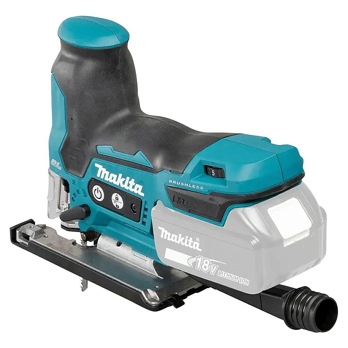 Makita LXT 18V Akku-Pendelhubstichsäge DJV185Z - 18 V, Ohne Akku, Leerlaufhubzahl: 800 /min - 3.000 /min - Türkis-schwarze Makita 18V Akku-Stichsäge mit bürstenlosem Motor.