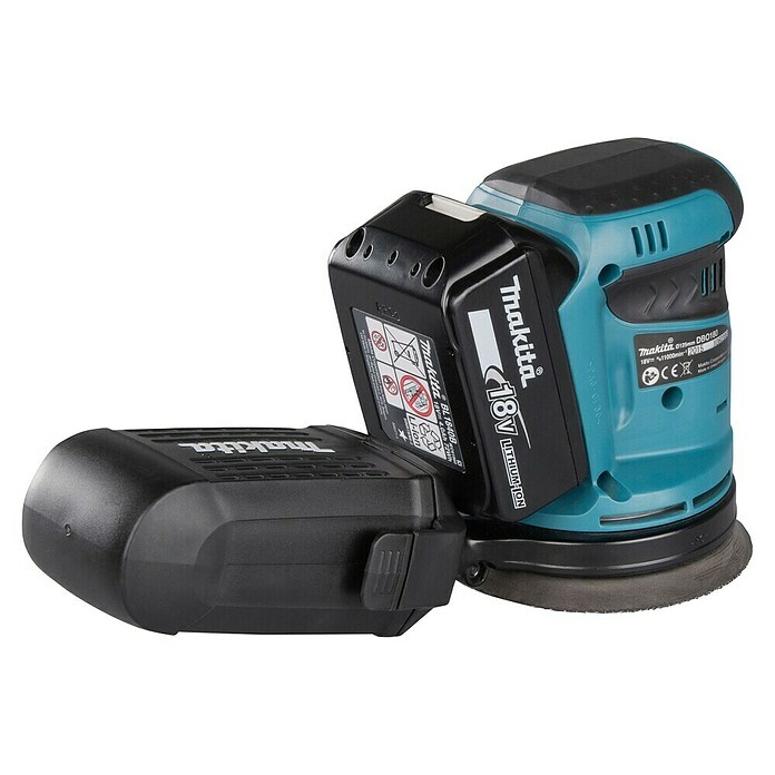 Makita Lijadora excéntrica de batería (18 V, 2 baterías, 5 Ah, Diámetro disco de lija: 125 mm)