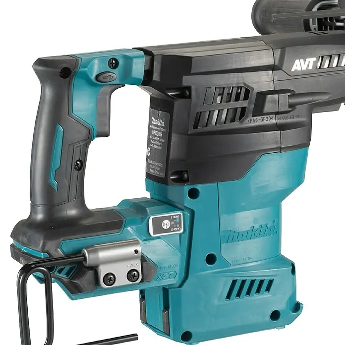 Makita XGT 40V max. Akku-Kombihammer HR008GZ - 40 V, Ohne Akku, 3,9 J - Türkis-schwarzer Makita Akku-Bohrhammer mit AVT-Anti-Vibrationssystem und kabellosem Auto-Start-Schalter.