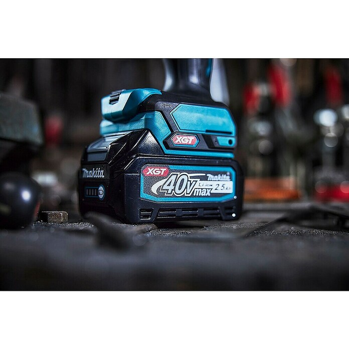 Makita XGT 40V max. Taladro atornillador percutor de batería HP001GZ (40 V, 2 baterías, 2,5 Ah, 41 Nm) | BAUHAUS
