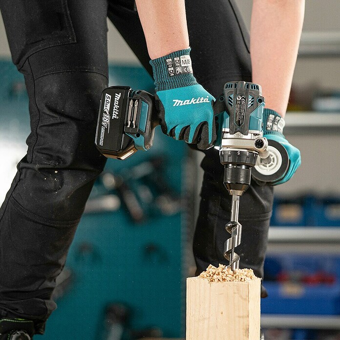 Makita LXT 18V Taladro atornillador percutor de batería DHP492RTJ (18 V, 2 baterías, 5 Ah, 130 Nm) | BAUHAUS