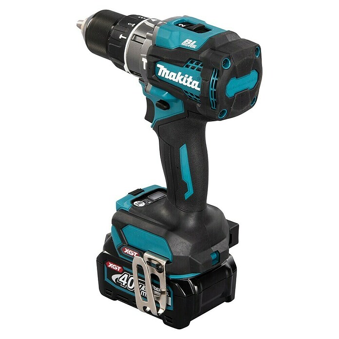 Makita XGT 40V max. Taladro atornillador percutor de batería HP001GZ (40 V, 2 baterías, 2,5 Ah, 41 Nm) | BAUHAUS