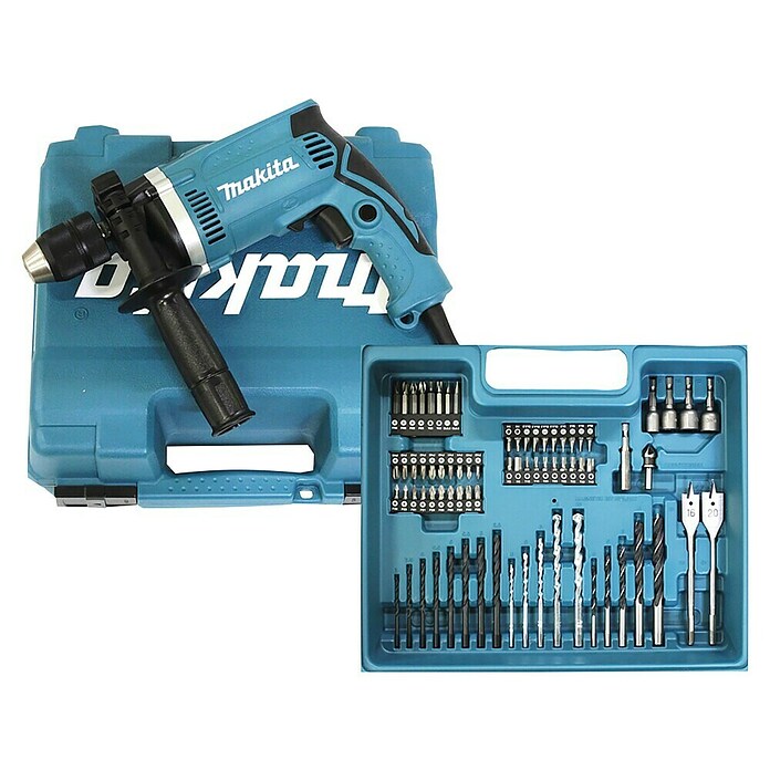 Makita Schlagbohrmaschine HP1631KX3 (710 W, Leerlaufdrehzahl: 0 U/min - 3.200 U/min, Schlagzahl: 0 /min - 48.000 /min)
