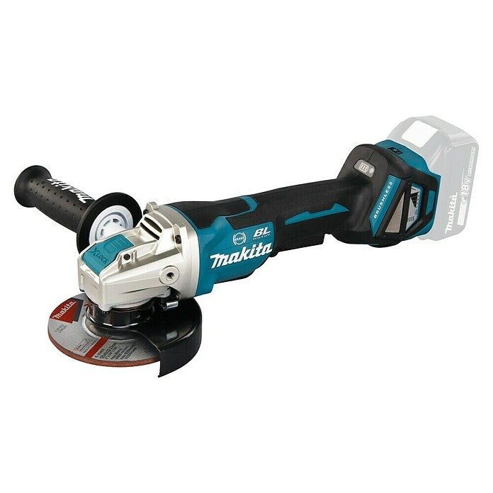 Makita LXT 18V Amoladora angular de batería DGA519Z (18 V, Sin batería, Número de revoluciones de marcha en vacío: 3.000 r.p.m. - 8.500 r.p.m.) | BAUHAUS