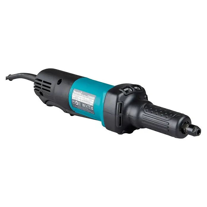 Makita Geradschleifer GD0600 - 400 W, 25.000 U/min - Makita GD0600 Geradschleifer, ein schwarz-türkises Elektrowerkzeug mit Kunststoffgehäuse und Spindelfutter.