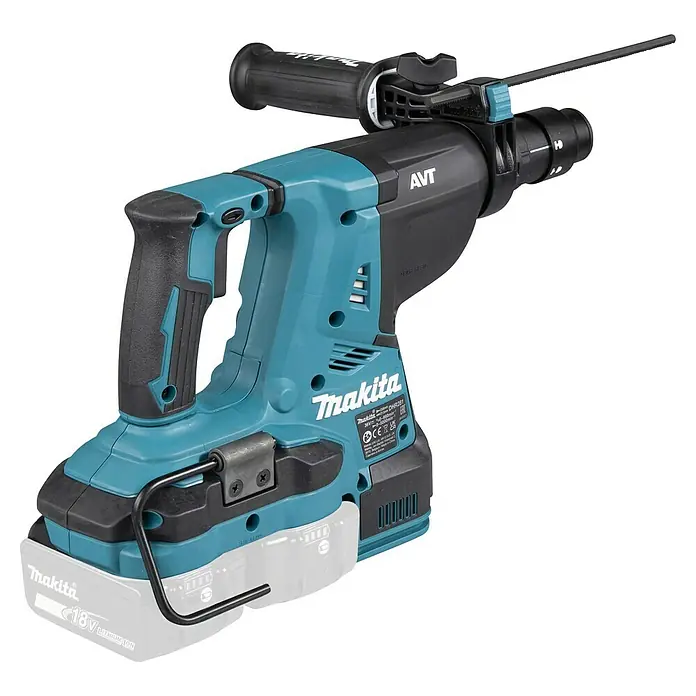 Makita LXT 18V Akku-Kombihammer DHR281ZJ - 36 V, Ohne Akku, 2,8 J - Makita Akku-Bohrhammer in Türkis und Schwarz mit 18V Akku, Zusatzhandgriff und Tiefenanschlag.