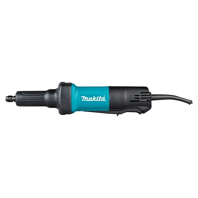 Makita Geradschleifer GD0600 - 400 W, 25.000 U/min - Makita Geradschleifer in Schwarz und Türkis, mit ergonomischem Griff, Belüftung und flexiblem Netzkabel.