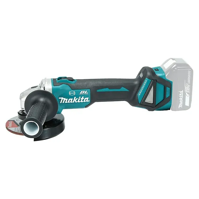 Makita LXT 18V Akku-Winkelschleifer DGA513Z - 18 V, Ohne Akku, Durchmesser Scheibe: 125 mm - Makita Akku-Winkelschleifer in Schwarz und Türkis, mit 18V Lithium-Ionen-Akku und Schleifscheibe.