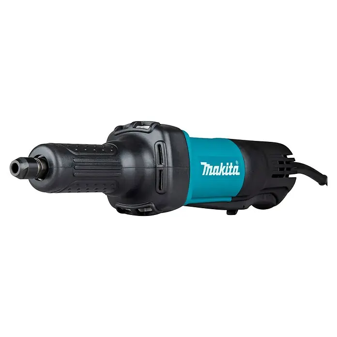 Makita Geradschleifer GD0600 - 400 W, 25.000 U/min - Schwarzer und türkisfarbener Makita Geradschleifer, ein tragbares Elektrowerkzeug.