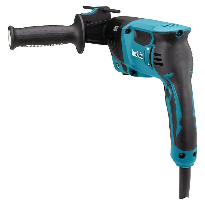 Makita Kombihammer HR2631FT13 - 800 W, 2,4 J, Schnellspannbohrfutter - Türkis-schwarzer Makita Bohrhammer mit ergonomischem Griff.