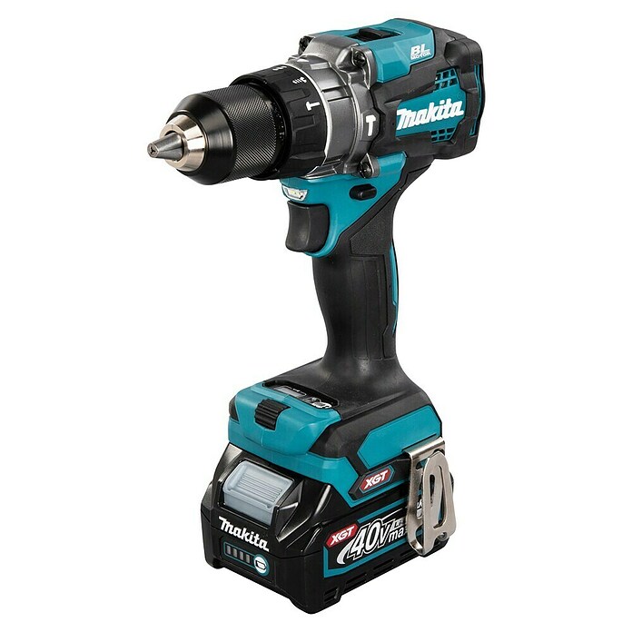Makita XGT 40V max. Taladro atornillador percutor de batería HP001GZ (40 V, 2 baterías, 2,5 Ah, 41 Nm) | BAUHAUS