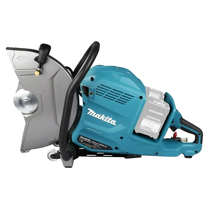 Makita XGT 40V max. Amoladora tronzadora de batería CE001GZ - 80 V, Sin batería, 5.300 r.p.m. - Sierra cortadora inalámbrica Makita azul y gris, alimentada por batería y lista para cortes pesados.