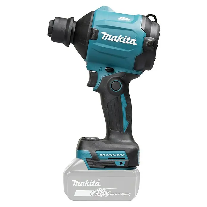 Makita LXT 18V Soplador de batería - 18 V, Sin batería, 200 mm/s - Llave de impacto Makita turquesa y negra con batería de 18V de iones de litio.