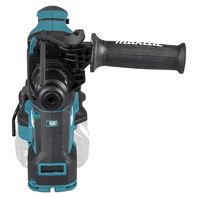Makita LXT 18V Akku-Kombihammer DHR281ZJ - 36 V, Ohne Akku, 2,8 J - Makita Akku-Bohrhammer in Schwarz und Türkis, mit Zusatzhandgriff und LED-Licht.