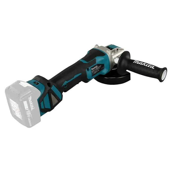 Makita LXT 18V Akku-Winkelschleifer DGA519Z - 18 V, Ohne Akku, Leerlaufdrehzahl: 3.000 U/min - 8.500 U/min - Makita Akku-Winkelschleifer in Schwarz-Türkis mit 18V Li-Ion Akku und Zusatzhandgriff.