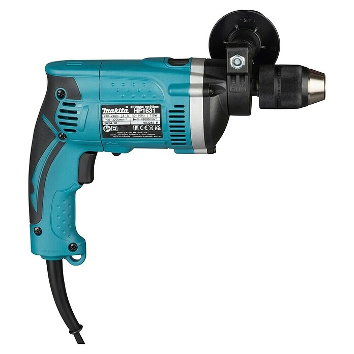 Makita Schlagbohrmaschine HP1631KX3 (710 W, Leerlaufdrehzahl: 0 U/min - 3.200 U/min, Schlagzahl: 0 /min - 48.000 /min)