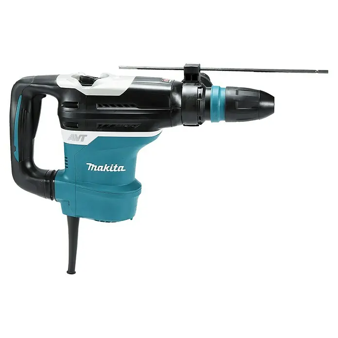 Makita Kombihammer HR4013C - 1.100 W, 8 J, SDS-Max-Aufnahme - Schwarzer und türkiser Makita Bohrhammer mit Seitenhandgriff und Tiefenanschlag für kraftvolles Bohren und Meißeln.