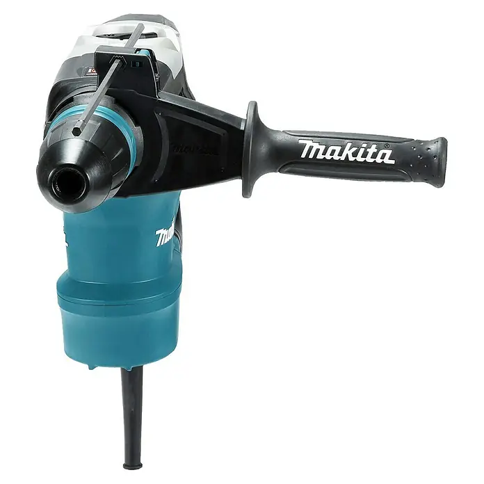 Makita Kombihammer HR4013C - 1.100 W, 8 J, SDS-Max-Aufnahme - Makita Bohrhammer in Türkis, Schwarz und Weiß, mit Zusatzgriff und Tiefenanschlag.