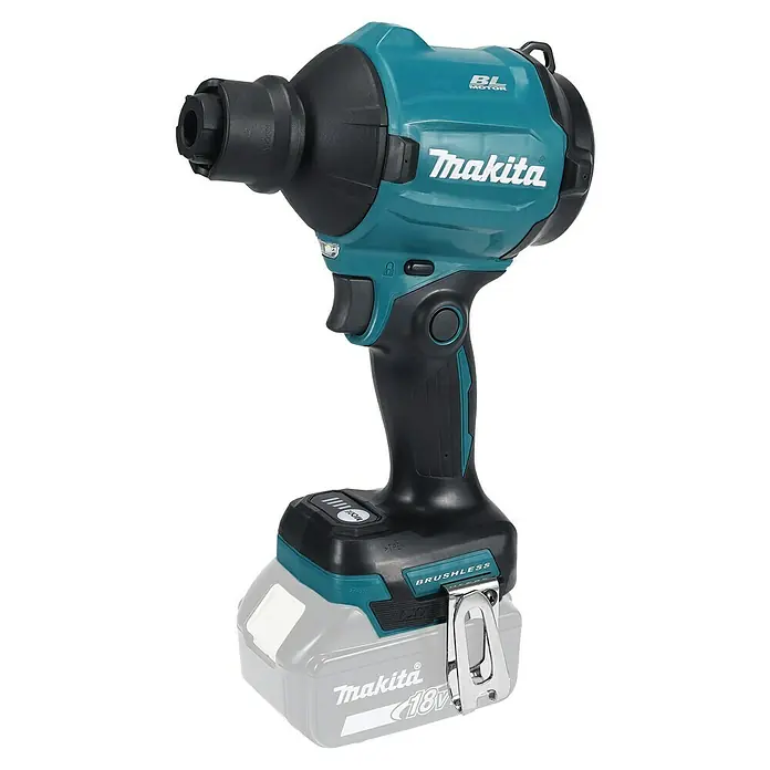 Makita LXT 18V Akku-Gebläse DAS180Z - 18 V, Ohne Akku, 200 mm/s - Türkis-schwarzer Makita 18V bürstenloser Akku-Schlagschrauber mit Akku.