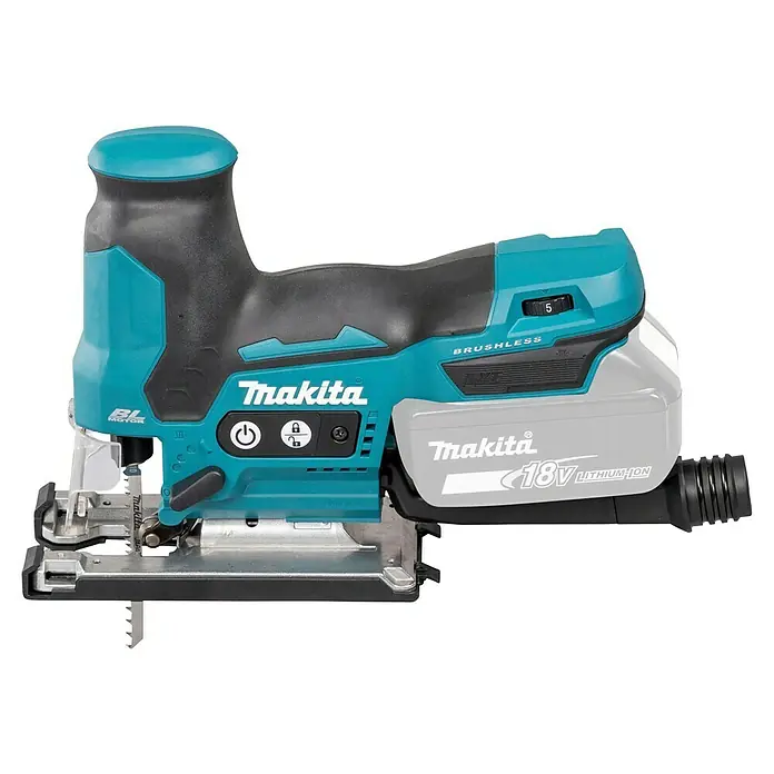 Makita LXT 18V Akku-Pendelhubstichsäge DJV185Z - 18 V, Ohne Akku, Leerlaufhubzahl: 800 /min - 3.000 /min - Makita Akku-Stichsäge in Türkis und Schwarz mit 18V Akkupack.