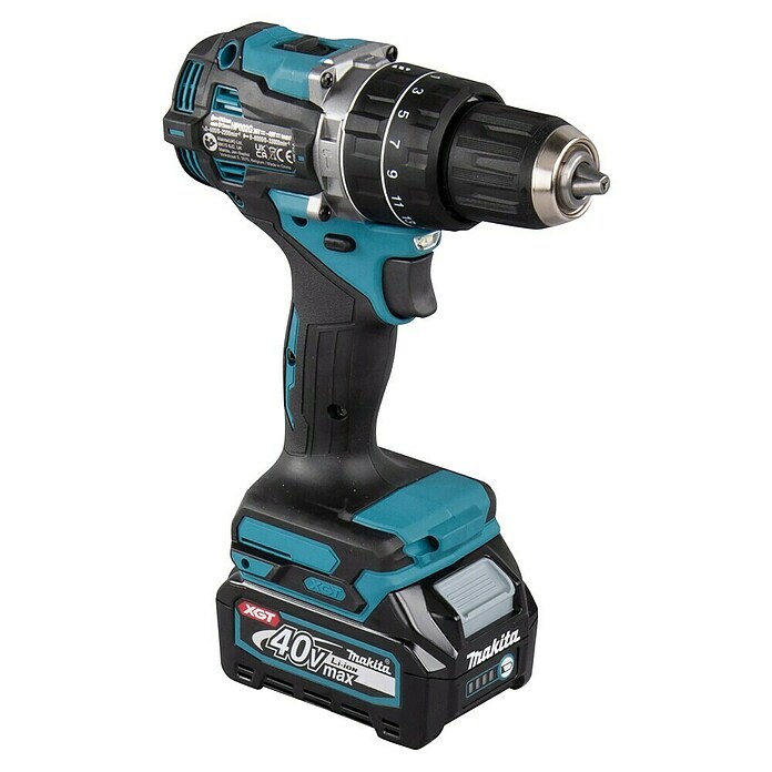 Makita XGT 40V max. Taladro atornillador percutor de batería HP002GA202 (40 V, 2 baterías, 2 Ah, 64 Nm) | BAUHAUS