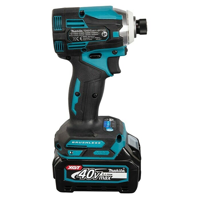Makita XGT 40V max. Llave de impacto de batería TD001GZ (40 V, 2 baterías, 2,5 Ah) | BAUHAUS