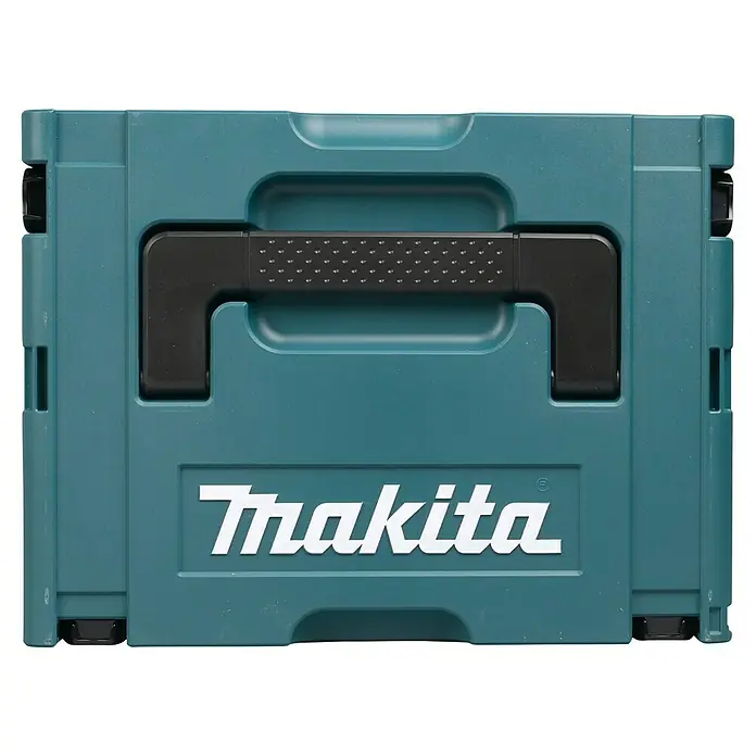 Makita Handkreissäge HS7601J - 1.200 W, Durchmesser Sägeblatt: 190 mm - Türkisfarbener, stapelbarer Makita Werkzeugkoffer mit schwarzem Griff zur übersichtlichen Werkzeugaufbewahrung und Transport.