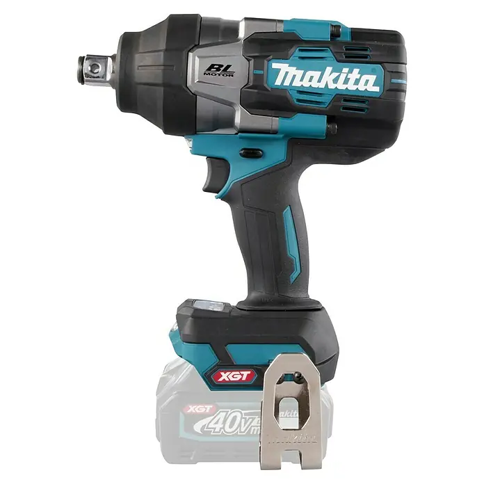 Makita XGT 40V max. Akku-Schlagschrauber TW001GZ - 40 V, Ohne Akku - Makita Akku-Schlagschrauber in Schwarz-Türkis mit 40V XGT Akku, bürstenlosem Motor und Gürtelclip.