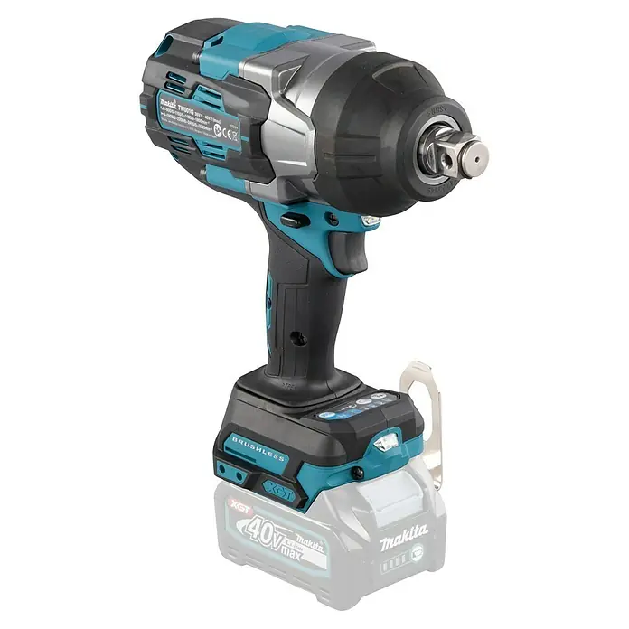 Makita XGT 40V max. Akku-Schlagschrauber TW001GZ - 40 V, Ohne Akku - Makita Akku-Schlagschrauber in Schwarz und Türkis mit 40V XGT Akku und Vierkantantrieb.