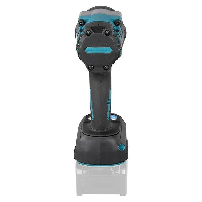 Makita XGT 40V max. Akku-Schlagschrauber TW008GZ - 40 V, Ohne Akku, 760 Nm - Schwarz-türkiser bürstenloser Schlagschrauber mit Modus-Taste und sichtbarem Akkuanschluss.