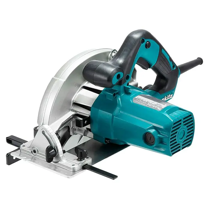 Makita Handkreissäge HS7611 - 1.600 W, Durchmesser Sägeblatt: 190 mm - Makita Handkreissäge HS7611 in Türkis, Silber und Schwarz, mit stabilem Griff und Grundplatte.