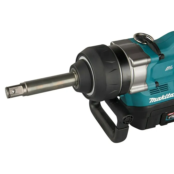 Makita XGT 40V max. Akku-Schlagschrauber TW010GZ - 40 V, Ohne Akku, 3.150 Nm - Schwerer Makita Akku-Schlagschrauber in Türkis und Schwarz mit Metallantriebswelle und Zusatzhandgriff.
