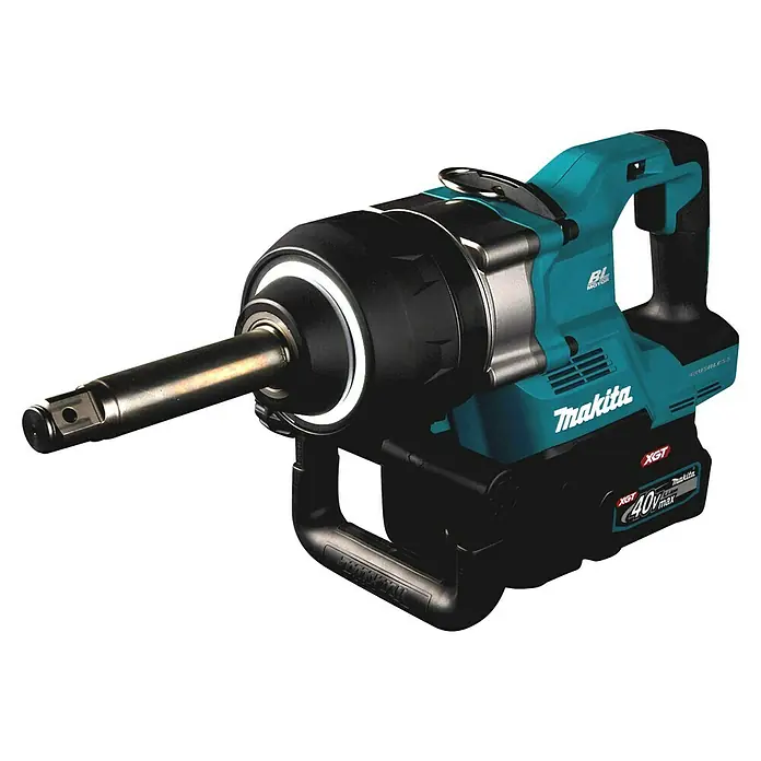 Makita XGT 40V max. Akku-Schlagschrauber TW010GZ - 40 V, Ohne Akku, 3.150 Nm - Makita 40V max XGT Akku-Schlagschrauber in Türkis und Schwarz mit bürstenlosem Motor, Zusatzgriff und beleuchtetem Futter.