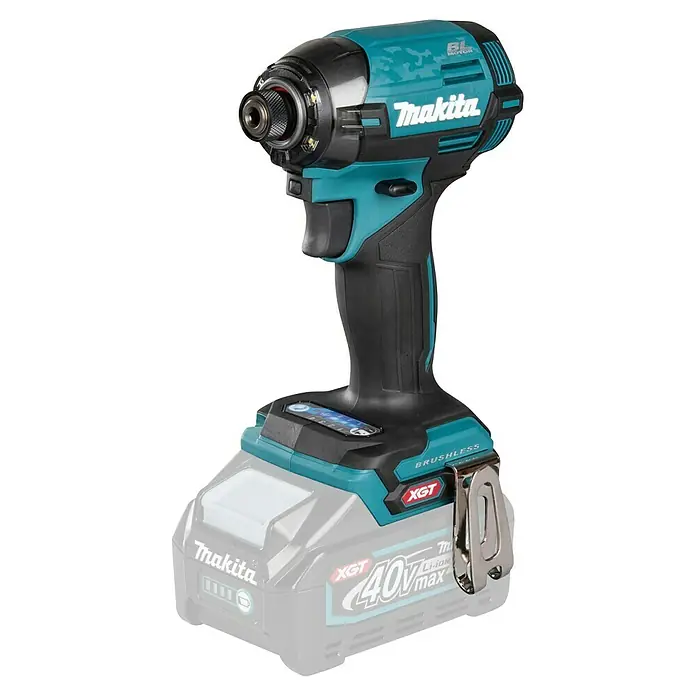 Makita XGT 40V max. Akku-Schlagschrauber TD002GZ01 - 40 V, Ohne Akku, 220 Nm - Türkis-schwarzer Makita Akku-Schlagschrauber mit 40V XGT Li-Ion Akku.