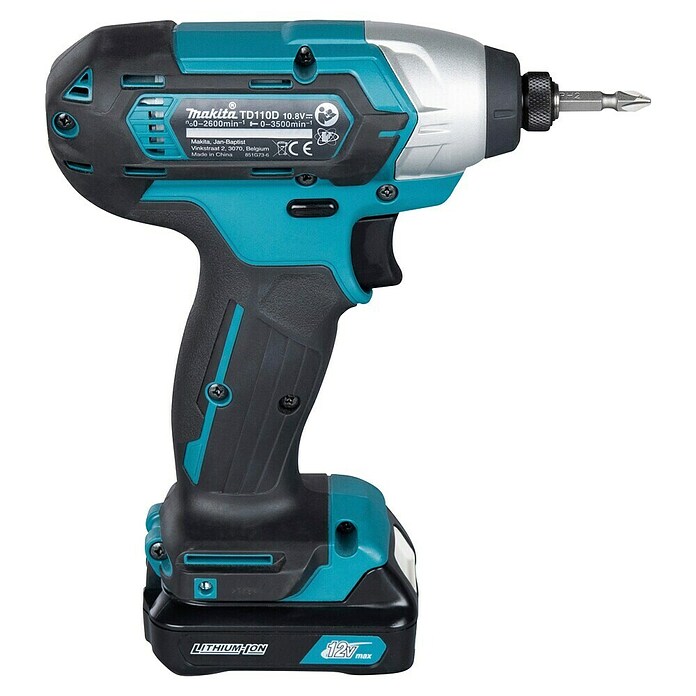Makita Atornillador percutor de batería (10,8 V, 2 baterías, 4 Ah, 0 r.p.m. - 2.600 r.p.m.)