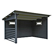 SKAN HOLZ Holzunterstand Vimmerby (L x B: 370 x 250 cm, Schiefergrau, Nordische Fichte) | BAUHAUS