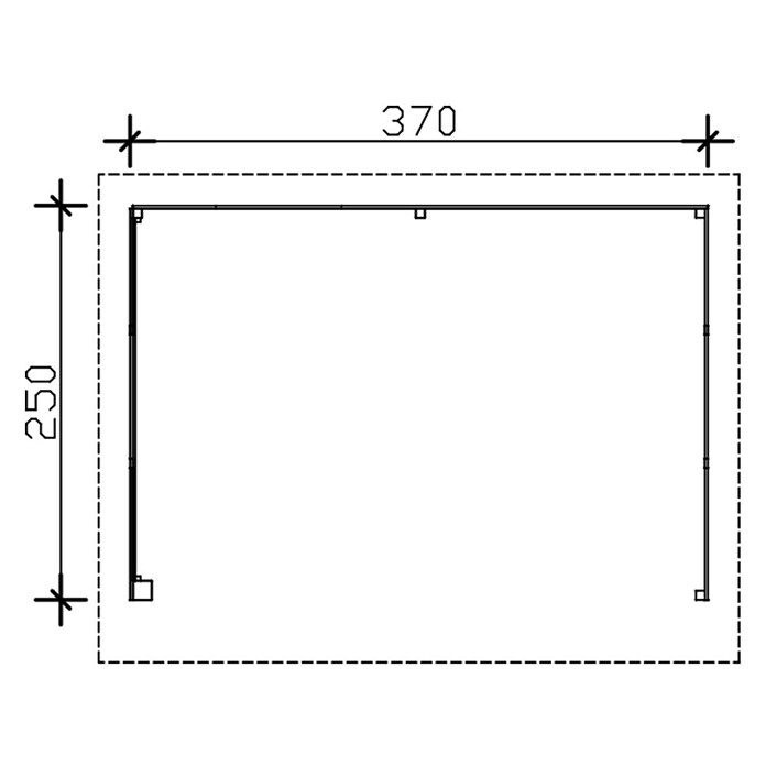 SKAN HOLZ Holzunterstand Vimmerby (L x B: 370 x 250 cm, Schiefergrau, Nordische Fichte) | BAUHAUS